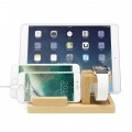 Unotec Base de Carga Bamboo para Smartphone/Tablet/Smartwatch