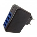 Leotec LECTAB4USB Cargador Smartphone y Tablet Cuádruple 5V 2A Negro