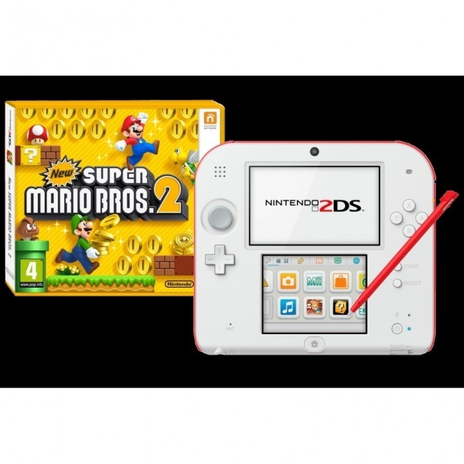 Consola New Nintendo 2DS Roja + New Super Mario Bros 2 (Preinstalado)…