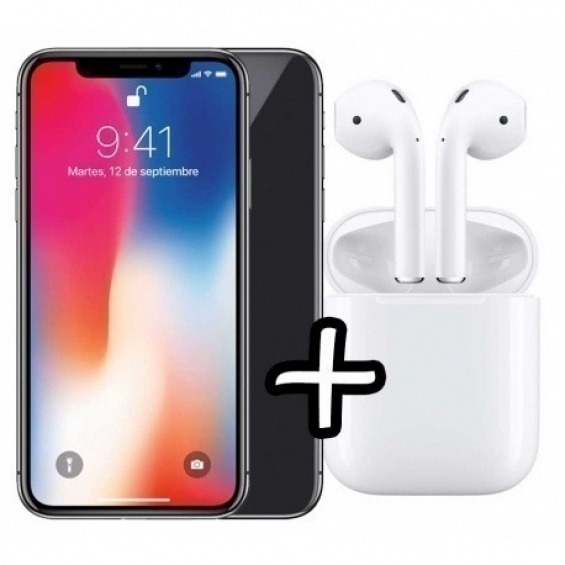 Pack Apple Iphone X 64gb Gris Espacial Airpods