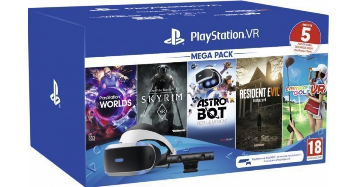 Pack Sony VR Gafas Realidad Virtual Versión 2 + PS4 Camera V2 + Megapack 319,95 € Costomovil Pack Sony VR Gafas Realidad Virtual Versión 2 + PS4 Camera V2 + Megapack 319,95 € Costomovil