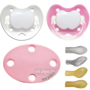 Pack 2 Chupetes con Broche Personalizados Pink 0-6 Meses