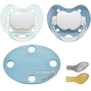 Pack 2 Chupetes con Broche Personalizados Super Blue 0-6 Meses