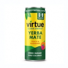Clean Energy Bebida Energetica Yerba Mate Melocoton y Frambuesa 250ml Virtue
