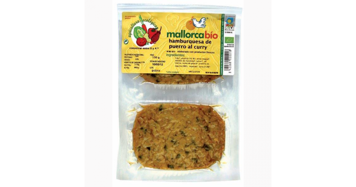 Hamburguesa de Puerro al Curry 150gr Mallorcabio