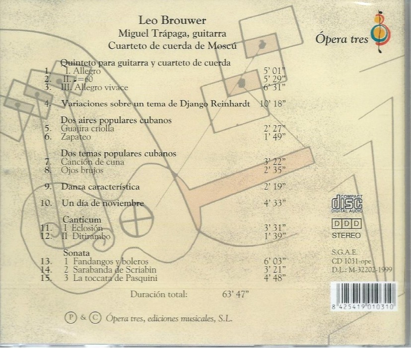 Leo Brouwer - Cuarteto de cuerda de Moscu y Guitarra