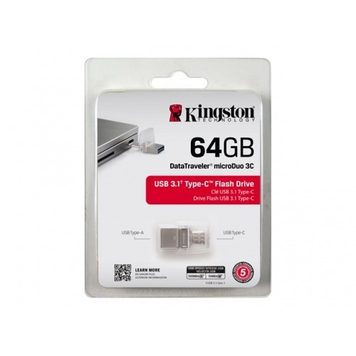 Kingston DataTraveler microDuo 3C - unidad flash USB - 64 GB