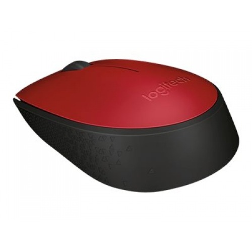 Logitech M171 - ratón - 2.4 GHz - negro, rojo