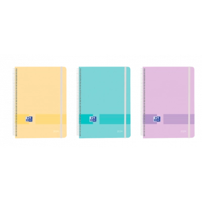 Agenda anual 2024 Oxford A5 Live & Go semana vista Pastel - varios modelos ( Diarios y cuadernos ) -