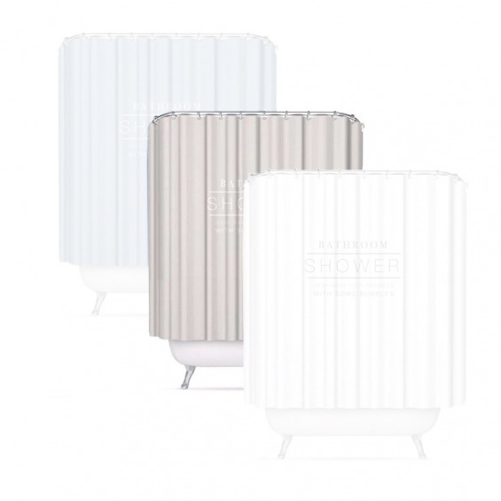 CORTINA BAÑO “ESSENTIAL” GRIS CLARO en cortina New Home