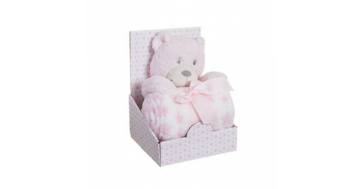 ¡OFERTA! PELUCHE CON MANTA OSO ROSA en Peluches New Home