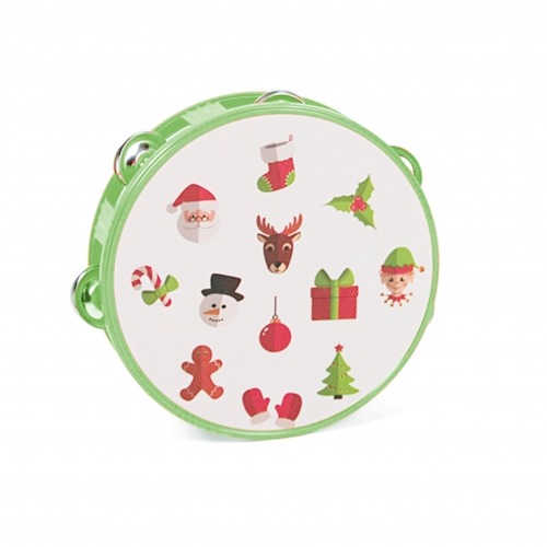 Pandereta Infantil Verde En Fiesta De Navidad New Home