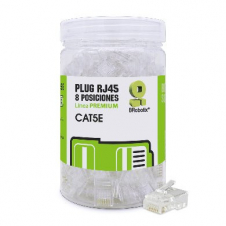 Plugs de Red RJ45 - CAT5E, Bote 100 Pzs BROBOTIX 263786, Macho/Macho, Transparente