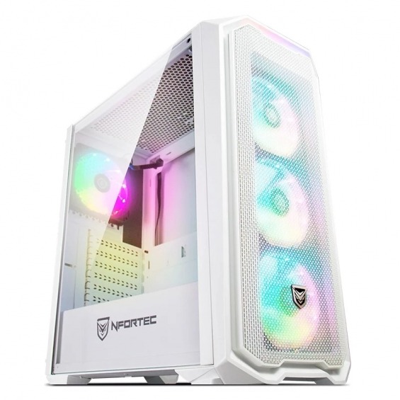 Nfortec Caja Krater ARGB Gaming Blanca de NFORTEC en cajas sobremesa