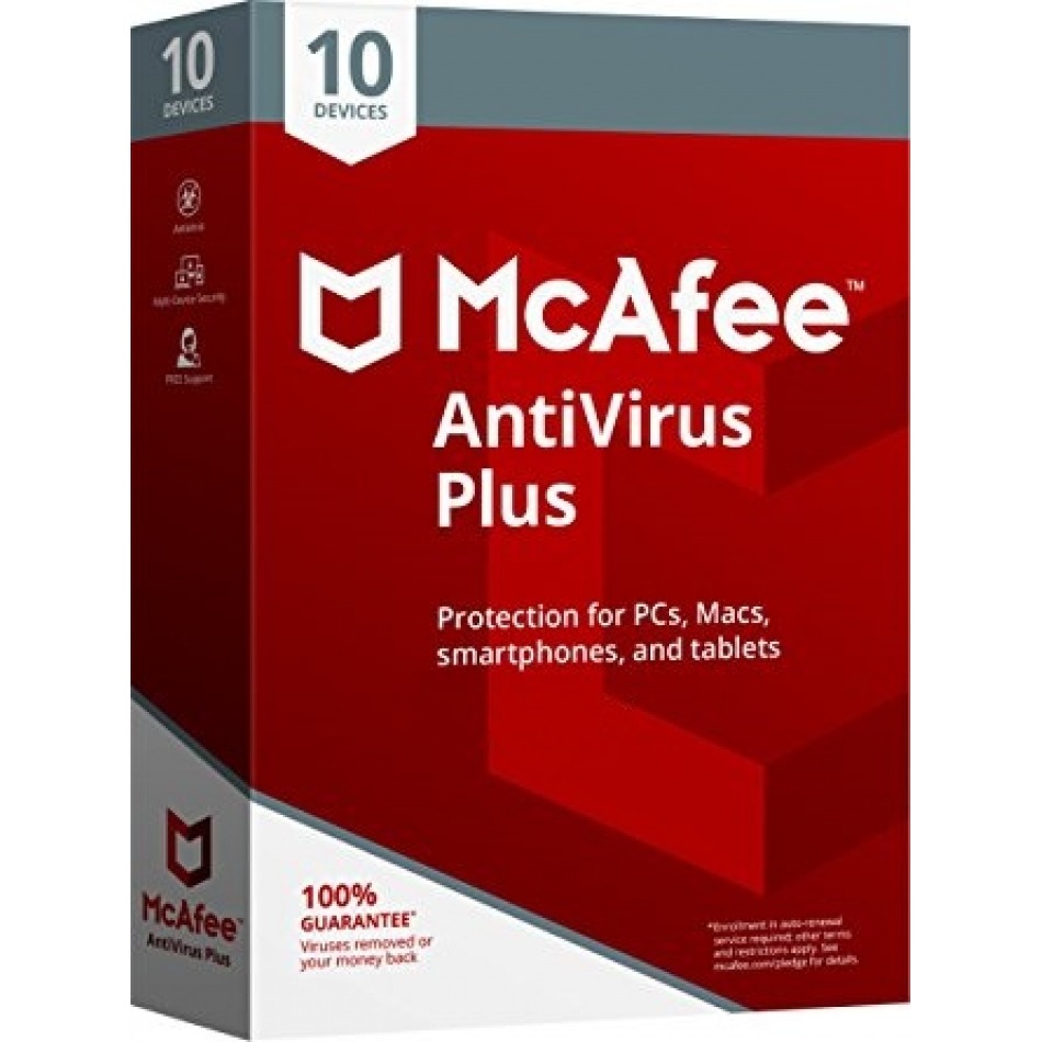 McAfee AntiVirus Plus 2019 MD 10 dispositivos de McAfee en Particulares…