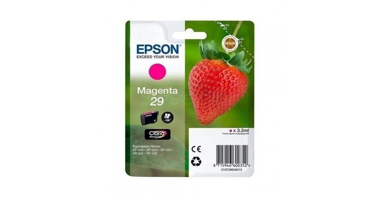 cartucho tinta magenta epson 29 - 3.2ml - xp235332432 - fresa de epson…