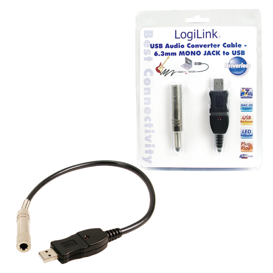 ADAPTADOR DE AUDIO CONVERSOR USB a JACK AUDIO 6.3mm