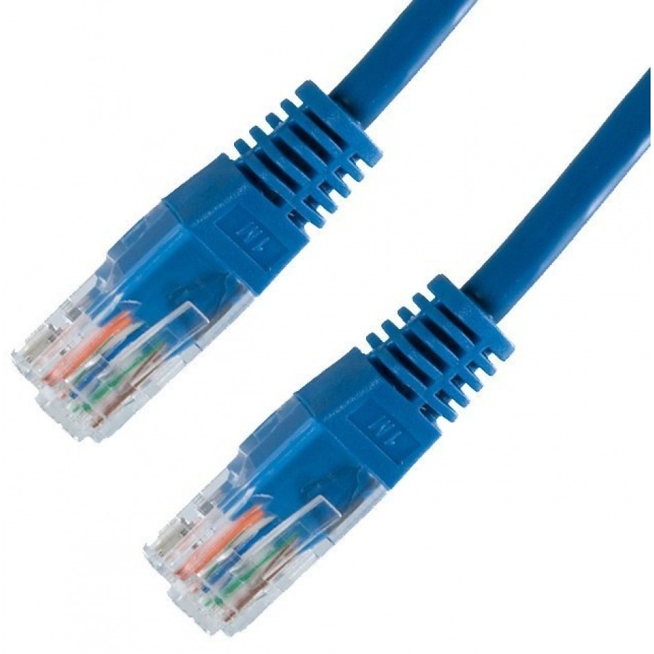 Câble Ethernet RJ45 Cat.5e UTP 10 Mètres - Bleu, AWG24, Pour Réseau Domestique/bureau