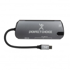 HUB 5 EN 1 USB-C PERFECT CHOICE PC-101246 - USB, 5 puertos