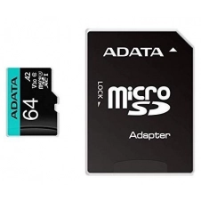 Micro Secure Digital Premier A2 ADATA UHS-I 64GB - 64 GB, Negro, UHS-I Class 10