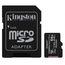 MEMORIA FLASH KINGSTON CANVAS SELECT PLUS, 64GB MICROSDXC UHS-I CLASE 10, CON ADAPTADOR SDCS2/64GB