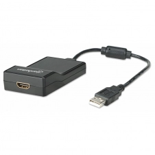MANHATTAN CABLE USB 2.0 MACHO - HDMI HEMBRA, NEGRO 151061