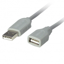 MANHATTAN CABLE EXTENSION USB MACHO - USB HEMBRA, 3 METROS, GRIS 317238