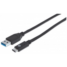 MANHATTAN CABLE USB A MACHO - USB C MACHO, 50CM, NEGRO 354639