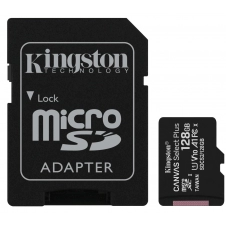 MEMORIA FLASH KINGSTON CANVAS SELECT PLUS, 128GB MICROSDXC UHS-I CLASE 10, CON ADAPTADOR SDCS2/128GB