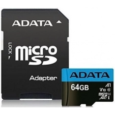 MEMORIA FLASH ADATA PREMIER, 64GB MICROSDXC UHS-I CLASE 10, CON ADAPTADOR AUSDX64GUICL10A1-RA1