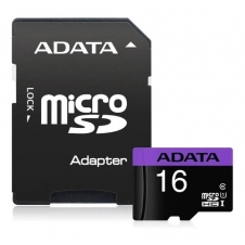 MEMORIA FLASH ADATA, 16GB MICROSDHC UHS-I CLASE 10, CON ADAPTADOR AUSDH16GUICL10-RA1