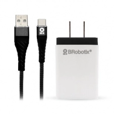 BROBOTIX CARGADOR USB 963325, 1X USB 2.0, NEGRO, INCLUYE CABLE USB DE 1 METRO