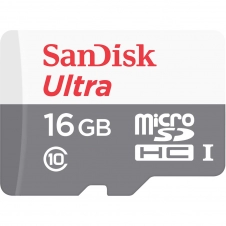 MEMORIA SANDISK, 16GB, MICRO SDHC ULTRA, 80MB/S, CLASE 10, C/ADAPTADOR
