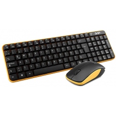 KIT DE TECLADO Y MOUSE GHIA GT4000NA, RF INALÁMBRICO, NEGRO/AMARILLO (ESPAÑOL)