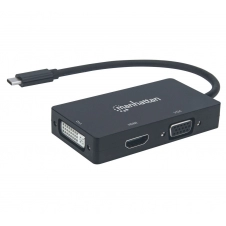 CONVERTIDOR DE USB-C A CONECTORES HEMBRA DVI, HDMI O VGA.