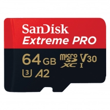 MEMORIA SANDISK EXTREME PRO 64GB MICRO SDXC 170MB/S 4K CLASE 10 A2 V30 C/ADAPTADOR