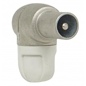 Conector Coaxial Macho PVC Blanco