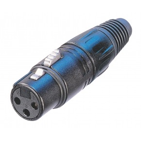 Conector XLR Hembra Metal Negro