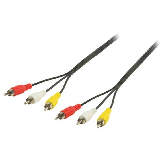 Cable AV 3 RCA macho 3 RCA macho de 3.00 m en color negro