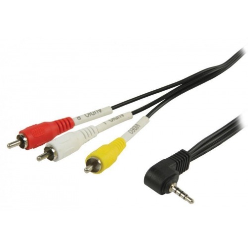 Cable AV jack de 3.5 mm macho 3 RCA macho de 1.00 m en color negro