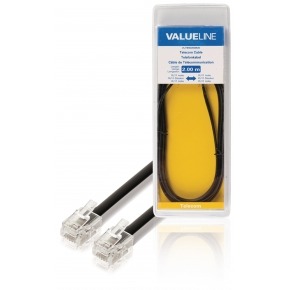 Cable de telecomunicaciones RJ11 macho – RJ11 macho 2,00 m negro