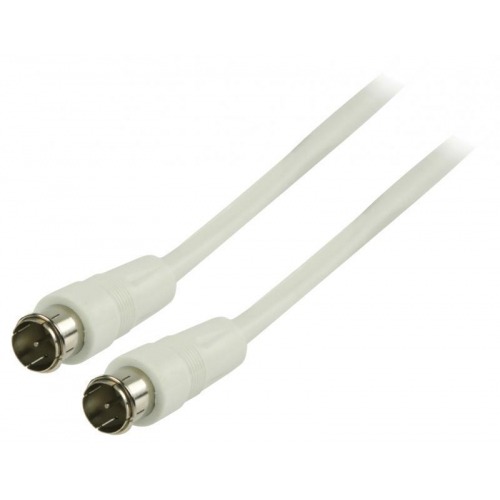 Cable de antena F rápido macho - F rápido macho de 5.00 m en color blanco