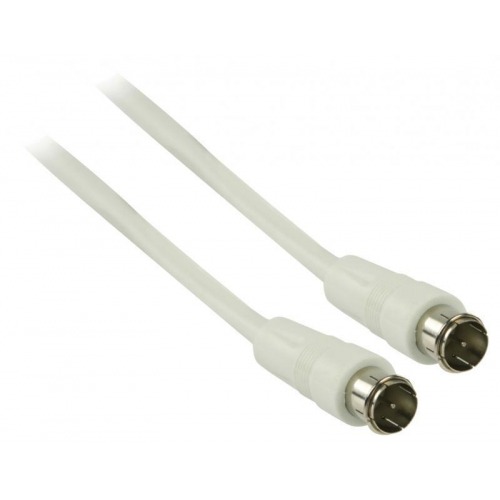 Cable de antena F rápido macho - F rápido macho de 5.00 m en color blanco