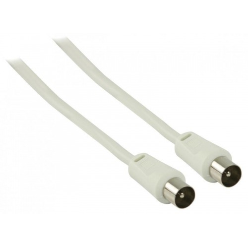 Cable de antena coaxial macho - coaxial macho de 3.00 m en color blanco