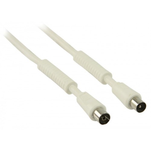Cable de antena coaxial de 120 dB coaxial macho - coaxial hembra de 20.0 m en color blanco