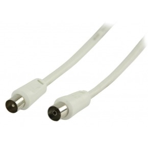 Cable de antena coaxial macho - coaxial hembra de 20.0 m en color blanco