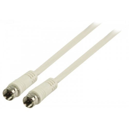 Cable de antena F macho - F macho de 5.00 m en color blanco
