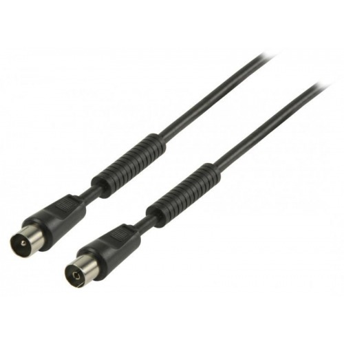 Cable de antena coaxial de 100 dB coaxial macho - coaxial hembra de 10.0 m en color negro