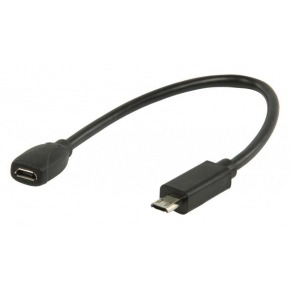 Cable adaptador MHL, USB 11-pines Micro B macho - USB 5-pines Micro B hembra, 0,20 m, negro