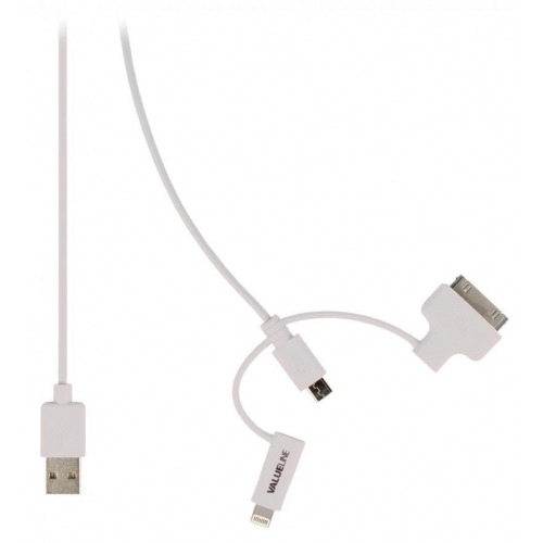 Cable USB 2.0 de carga y sincronización de A macho a micro B macho con adaptador Lightning y adapt